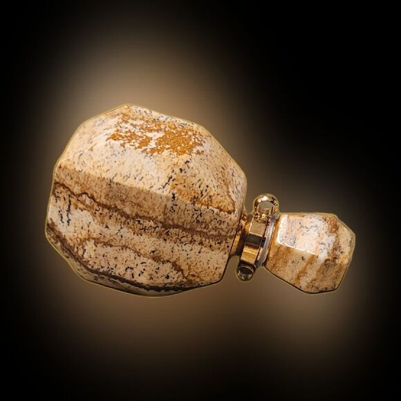 Picture Jasper Perfume Bottle Necklace - Picture 4 of 8